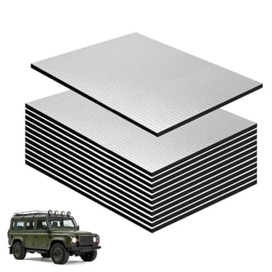 12Pcs Car Sound Deadening Mat, 25cmx18cmx5mm Self Adhesive Sound Deadening Sheets, Heat Insulation Foil Sheets for Car Hood Door Trunk Floor and Ceiling