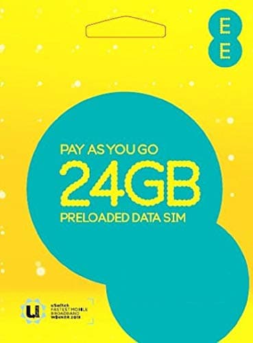 EE PAYG SIM Card Preloaded with 24 GB of 4GEE Data