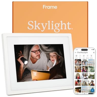 Skylight Digital Picture Frame: WiFi Enabled with Load from Phone Capability, Touch Screen Digital Photo Frame Display - Customizable Friends and Family - 10 Inch White