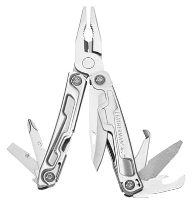 Leatherman Rev Multi-Tool - 14 Tools with Blade for Camping & DIY, Stainless Steel, Silver