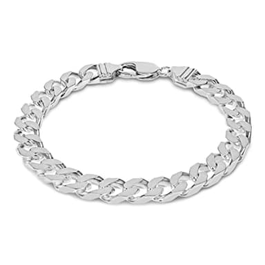 Tuscany Silver Men's Sterling Silver 8mm Curb Bracelet of 20cm/8"