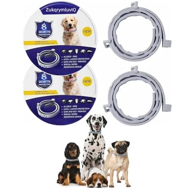 2 Pack Dog Collar with Natural Essential Oils - Helps Protect Against Infections, 16 Months of Protection, Waterproof & Adjustable for Dogs 8 Weeks and Older