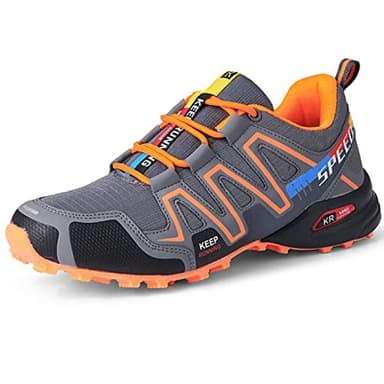 Cycling Shoes Mens,Non-slip Cycle Shoes Road Bike Mountain Bike MTB Shoes Flat Assisted Sports Shoes,Orange-43
