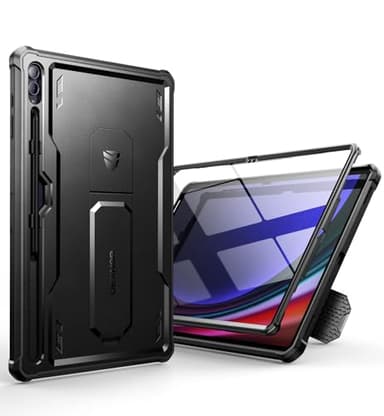 Dexnor for Samsung Galaxy Tab S10 Ultra/S9 Ultra/S8 Ultra Case, [Built in Screen Protector and Kickstand] Heavy Duty Military Grade Protection Shockproof Protective Cover - Black