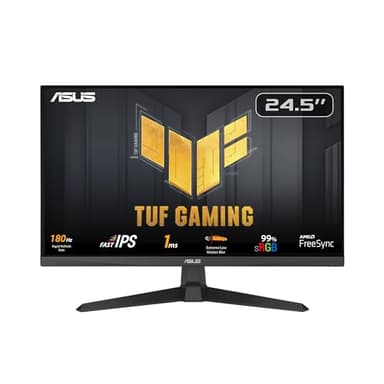 ASUS TUF Gaming VG259Q3A Gaming Monitor – 25"(24.5 inch viewable), Full HD(1920x1080), 180Hz, Fast IPS, ELMB, 1ms (GTG), FreeSync™, Variable Overdrive, 99% sRGB