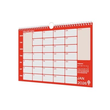 Collins - Colplan - A4 Monthly Wall Diary Calendar 2026 (CMCA4-26)