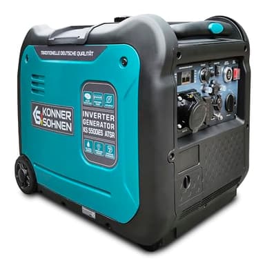 Könner & Söhnen KS 5500iE S ATSR portable petrol inverter generator(70 dB Lpa 7 m) silent inverter generator 5500 W,UK Plug Sockets 1x13 A,1x32 A (230 V),2 USB ports