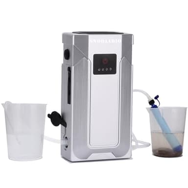 Mini Portable Water Pump (1000ml/min) Compatible with Membrane Sawyer LifeStraw Personal Water Filter for Hiking, Built-in 2000mAh Power Bank, 3-Speed Adjustable Flashlight & SOS Signal Light, IPX3