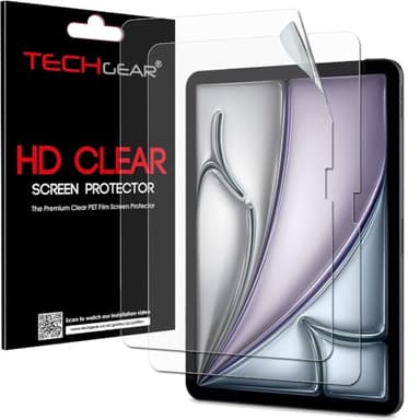 TECHGEAR [2 Pack Screen Protectors for Apple iPad Air 13" M3/M2 (2025/2024) [New EASY-FIT] HD CLEAR Edition Screen Protector Guard Covers