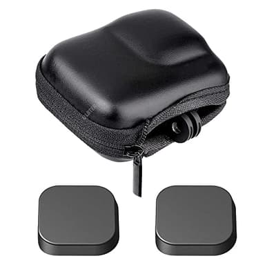 ULBTER Mini Storage Bag Case for GoPro Hero 13 12 11 10 9 8 Black + Hero13 Hero12 Hero11 Hero10 Hero9 Hero8 Rubber Lens Cap Cover, Carrying Boxes Accessory for Go pro [2+1 Pack]
