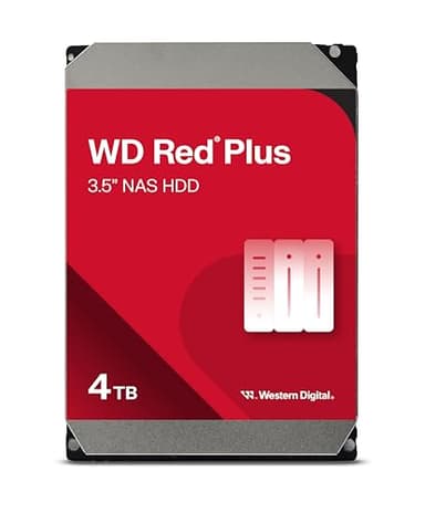 WD Red Plus 4TB NAS 3.5" Internal Hard Drive - 5400 RPM Class, SATA 6 Gb/s, CMR, 256MB Cache