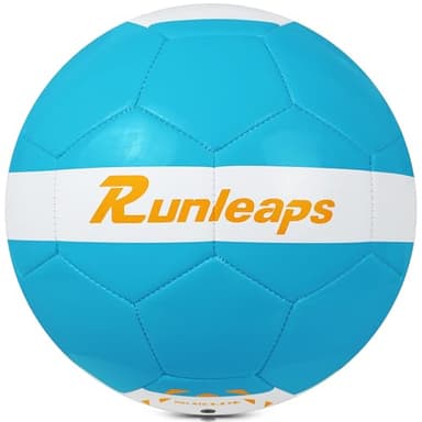 Runleaps Futsal Ball,Futsal Soccer Ball,Great for Indoor or Outdoor,Low Bounce Size 4 for Training,Playing,Games(Blue,Gray)