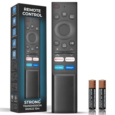 Universal Samsung Smart TV Remote with Netflix, Prime Video, Rakuten TV, Disney Buttons - Upgraded Infrared Remote Control with 2x AAA Batteries