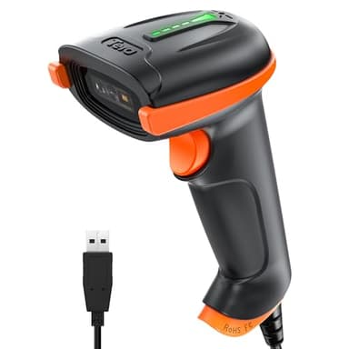 Tera 1D 2D QR Barcode Scanner USB Wired Handheld Scanner 1D 2D QR Data Matrix PDF417 1D Bar Code CMOS Image Barcode Reader Plug and Play, D5100Y
