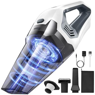 Portutif Cordless Handheld Vacuum Cleaner, 9000PA Powerful Suction 20-25Mins Long Runtime Rechargeable Hand Vacuum, HEPA Filter with Quick Charge, Lightweight for Car Carpet Stairs Pet Hair Cleaning
