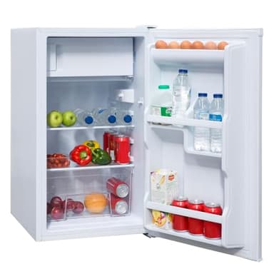 SIA LFIWH 83L White Freestanding Under Counter Fridge with 3* Ice Box, E Rated, Interior Light, Removable Shelves, 2 Year Parts & Labour Guarantee