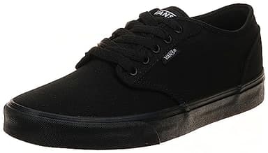 Vans Mens Size 9.5, Atwood Sneaker Triple Black Canvas Lace Up Shoes, Low Top Men's Trainers, Lightweight Old Skool Sneakers Skate Shoes (9.5 UK)