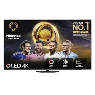 Hisense 55 Inch 120Hz OLED Smart TV 55A85NTUK - Dolby Vision IQ, HDR10+ Adaptive, IMAX Enhanced, Hybrid Log-Gamma (HLG), Vidaa OS with Freely, Youtube, Netflix and Disney+ (2024 Model)