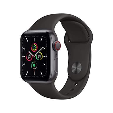 Apple Watch SE 2020 (GPS + Cellular, 40MM) Space Grey Aluminium Case with Black Sport Band (Renewed)