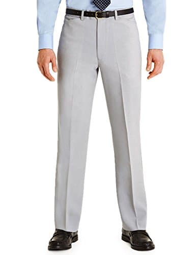 Mens Farah Trousers Regular Fit Flat Front Slant Pocket Silver 36x29