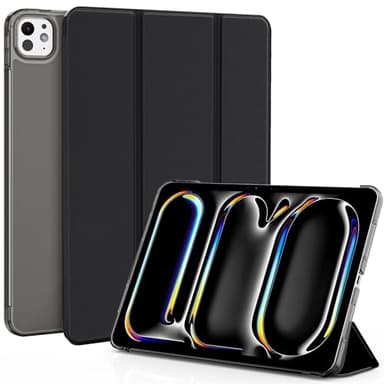 EasyAcc Case for iPad Pro 11 Inch Case M4 2024 A2836, A2837, A3006(NOT for iPad Pro 13 inch M4), BlackUltra Thin Translucent Matt Back Cover Protective Case, Black