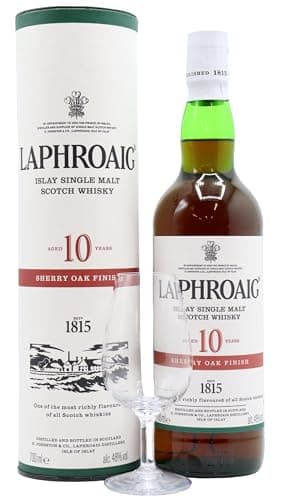 Laphroaig - Tasting Glass & Sherry Oak Finish - 10 year old Whisky 70cl 48% ABV