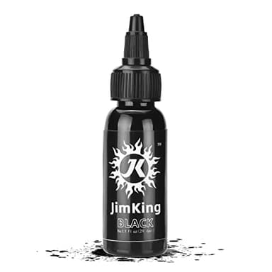 JimKing 30ml Tattoo Ink, Tattoo Color Supply, Black Pigment Natural Plant Tattoo Ink for Permanent Makeup Tattoos, Black
