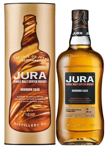 Jura Bourbon Cask Single Malt Scotch Whisky 70 cl | Jura Bourbon Cask Whisky | Smooth and Fruity Jura Whisky | Iconic Scottish Whisky made by a Scottish island community | 40% vol Single Malt Whisky