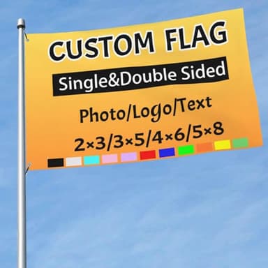 YRH Custom Flag with Photo/Text,Single Sided/Double Sided Flag,for Home/Outdoors Decoration (2x3ft/3x5ft/4x6ft/5x8ft)