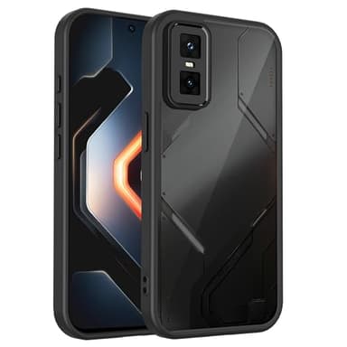 Lucyliy Compatible with Infinix GT 30 Pro Case [with Tempered Glass Screen Protector] anti-fingerprint for Infinix GT 30 Pro X6873 Phone Case Matte Black