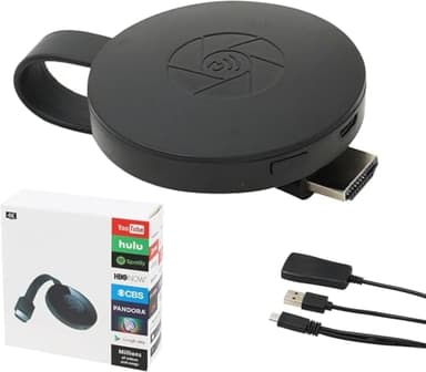 Wireless HDMI 4K Dongle with Dual H.265/HEVC Decode, Chromecast Device for TV, 1080P Miracast Dongle Projector TV Streaming Stick for Android, IOS, Windows, Mac, Airplay, DLNA