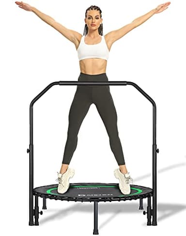Darchen 200 KG Mini Trampoline for Adults, Indoor Small Rebounder Exercise Trampoline for Workout Fitness for Quiet and Safely Cushioned Bounce, [100 CM] (550FHB-Green)