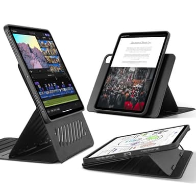 ESR for iPad Pro 13 inch Case 2024 M4 Rotating Case with Removable Magnetic Cover, Adjustable Portrait/Landscape Stand with Raised Screen View, 9 Standing Angles, Shift Series, Black