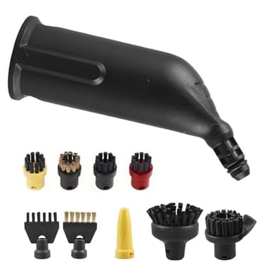 Steam Cleaner Accessories Compatible with Kärcher SC1 SC2 SC3 SC4 SC5 Steam Cleaner, Round Brushes, Nozzles, Extension Tubes,Flat Brush More and Flat Copper Brush for Deep Cleaning - 10 PCS