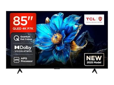 TCL 85P7K-UK 85" QLED 4K Ultra HD HDR Google TV (Google Assistant, BBC iPlayer, Dolby Atmos, Dolby Vision, HDR10+, 120Hz Game Accelerator, Motion Clarity，2025 New Model)
