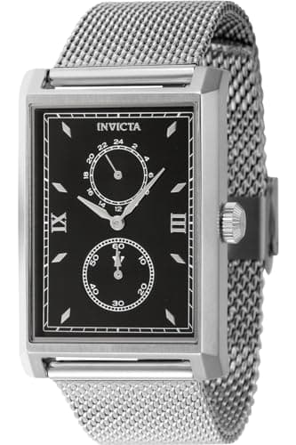Invicta Vintage 46860 Men's Watch - Waterproof - Analogue - Quartz Movement - Stainless Steel with Black dial - 30mm