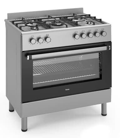 Ferre F9S50E7-X3-IN 90cm Dual Fuel Range Cooker With Double Turbo Fan & 5 Burner(1 Wok) - Stainless Steel