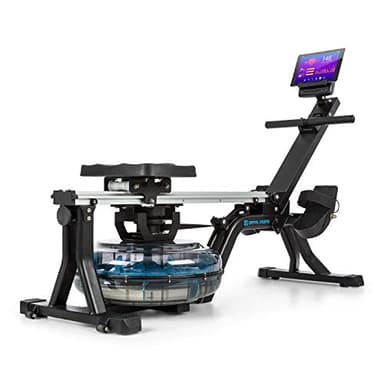 Capital Sports Water Rowing Machine, 13L Rower w/ 8-Level Water Resistance, 80 cm Slide Rail, LCD Training Monitor & Fitness Data, Cardio Machine w/Ground Rollers, Water Rowing Machines for Home Use