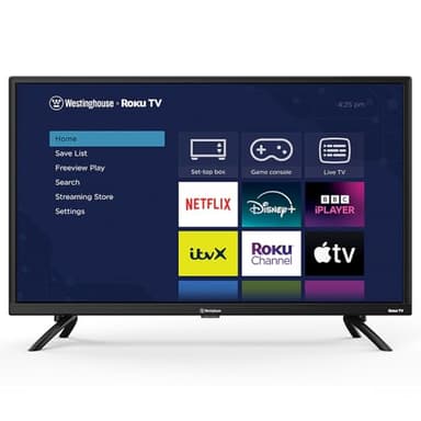 Westinghouse Roku TV, 32 inch LED Smart TV, with Apple TV+, BBC, Netflix, Freeview Play,Voice Assistant, Dolby Audio Media Player,WR32HK2300
