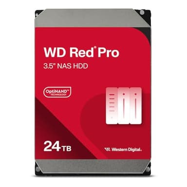WD Red Pro 24TB NAS 3.5" Internal Hard Drive - 7200 RPM, SATA 6 Gb/s, CMR, 512MB Cache