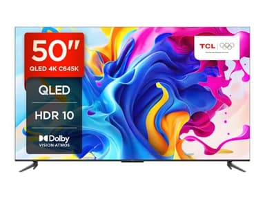 50C645K 50" QLED 4K Ultra HD HDR Android Smart TV (Google Assistant, Freeview Play, Dolby Atmos, Dolby Vision, HDR10+, 120Hz Game Accelerator, Motion Clarity) (50")