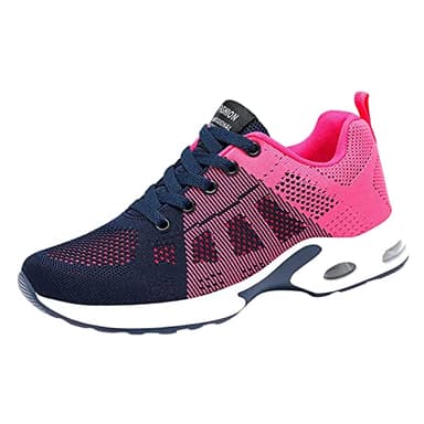 Outlet Clearance UK Womens Trainers Wide Fit Wedge Trainers Breathable Mesh Orthopedic Sneakers Casual Low Top Cushion Running Shoes Soft Arch Support Outlet Clearance UK Hot Pink 7