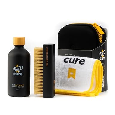 Crep Protect Cure Shoe Cleaner - Sneaker Cleaner Solution with Shoe Cleaning Brush & Microfiber Cleaning Cloth for Shoes, Sneaker, Leather, Nubuck, Suede & Canvas (100 ml).