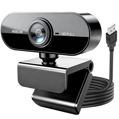 USB Webcam, 1080P 30fps Full HD Web Camera for PC and Laptop, Streaming Webcam with Stereo Microphone, 85° Wide Angle, 360° Rotatable Computer Camera for Conference, Meeting, Zoom, Skype, Facetime