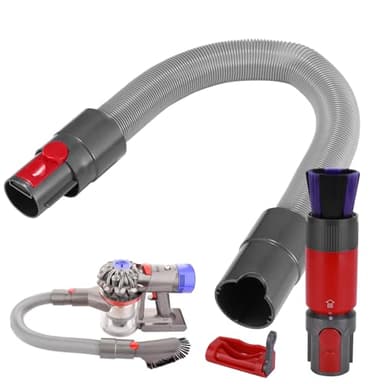 Dust Brush + Flexible Extension Hose Compatible with Dyson Outsize/ V7/ V8/ V10/ V11/ V15 Vacuum CleanerSoft Bristle Dust Removal Brush Flexible Extension Hose Vacuum Replacement Parts