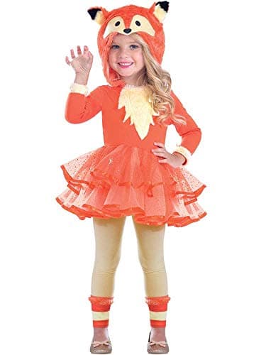 Amscan 9903510 - Girls Orange Fox Hooded Dress World Book Day Fancy Dress Costume Age: 7-8 Yrs