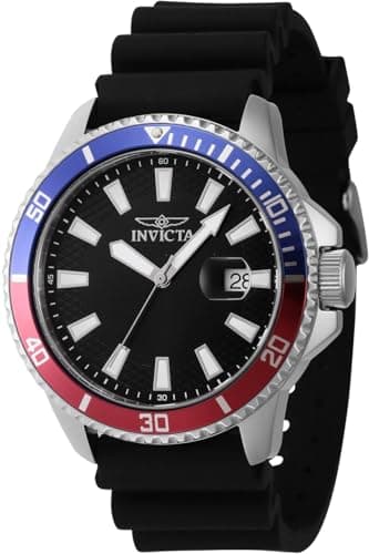 Invicta Pro Diver 46131 Men's Watch - Waterproof - Analogue - Quartz Movement - Stainless Steel with Black dial - 45mm