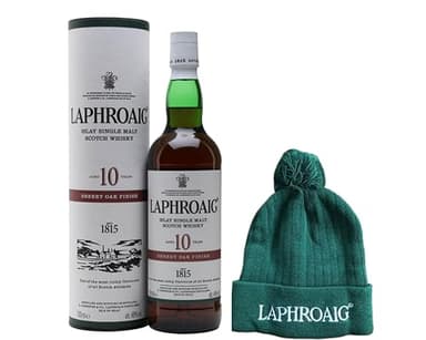 Laphroaig 10 Year Old Sherry Oak Finish Whisky 70cl - Free Bobble Hat