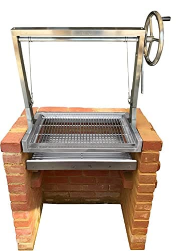 Stainless Built in Brick BBQ DIY Grill Kit with Argentinian Adjustable Heights - 67cm
