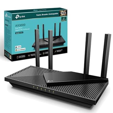 TP-Link Archer AX55 AX3000Mbps WiFi 6 Router, WiFi Router, Gigabit Ports, Internet Booster, WiFi Booster, Ultra-Low Latency, 160MHZ Bandwidth, EasyMesh, WPA3, Ideal for Gaming, Compatible with Alexa